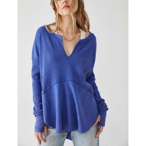 NWT Free People Monterey Thermal / Electric Indigo